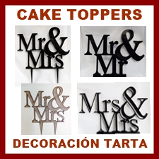 Cake Toppers for wedding and special occasions cut from Acrylic and wood.